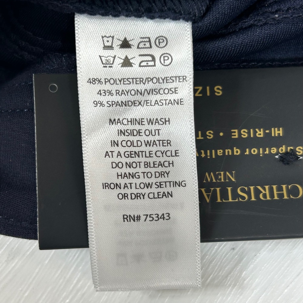 Christian Siriano New York Navy Sailor Button High Rise Straight Leg Pants S - Picture 5 of 11